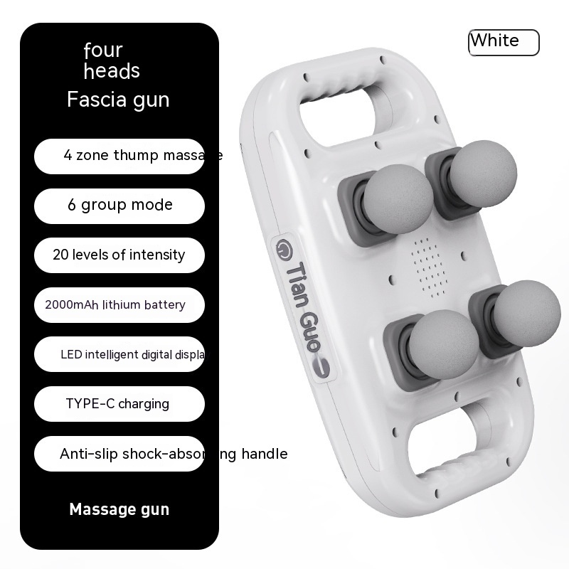 Four-Head Fascia Massage Gun مسدس مساج بأربع رؤوس - Image 2